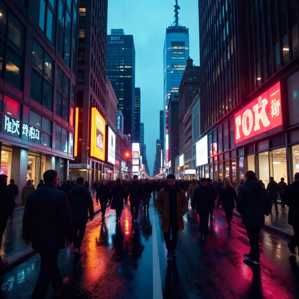 Blurred Pedestrian Motion in a Neon City