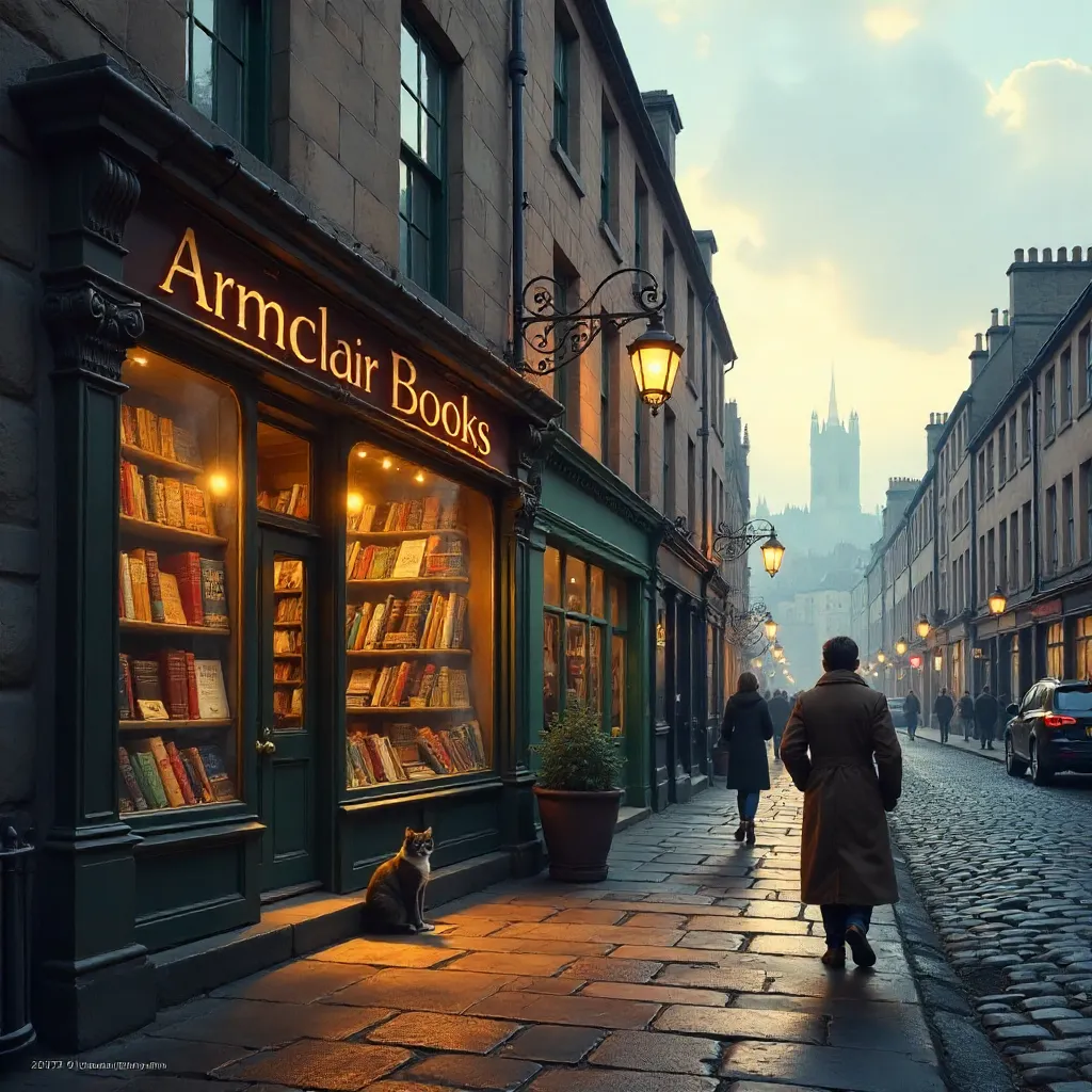 Charming Armchair Books on an Edinburgh Street
