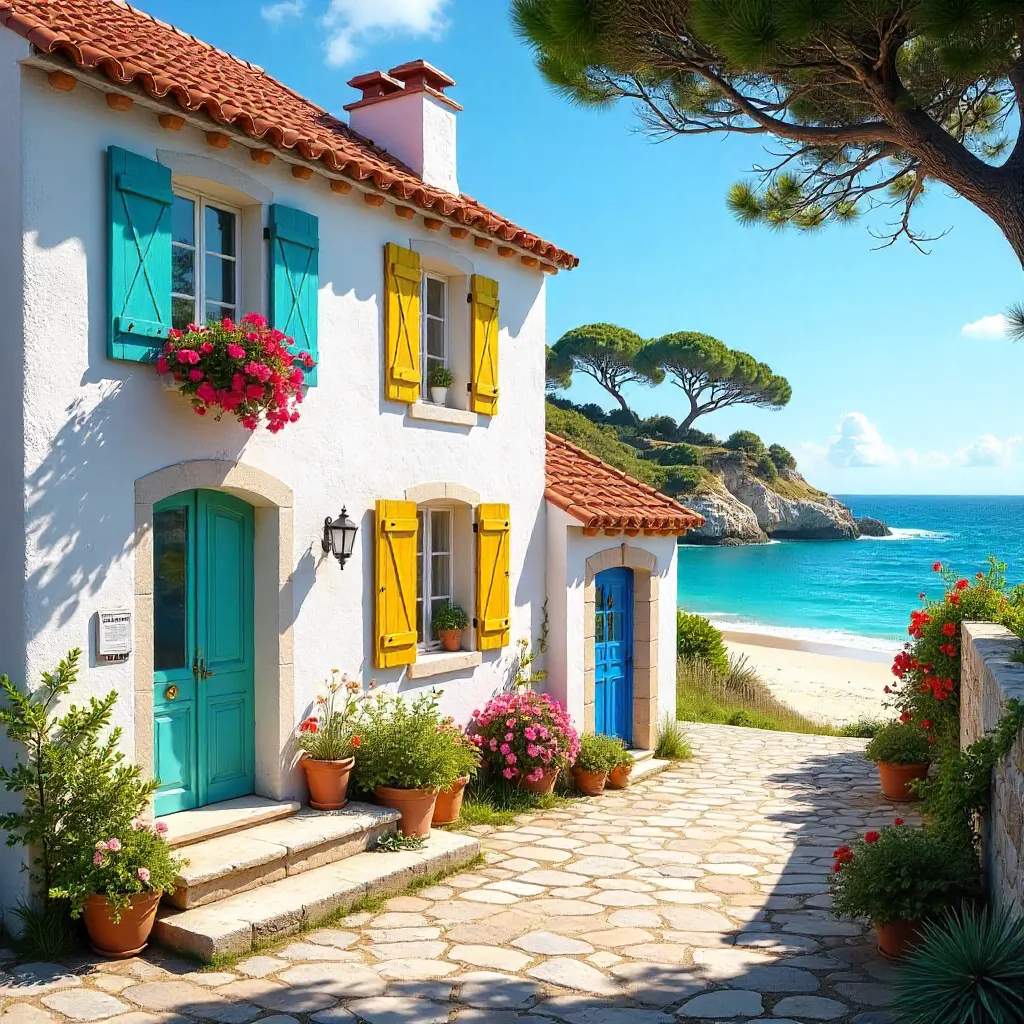 Colorful Coastal House in Saint-Palais-sur-Mer