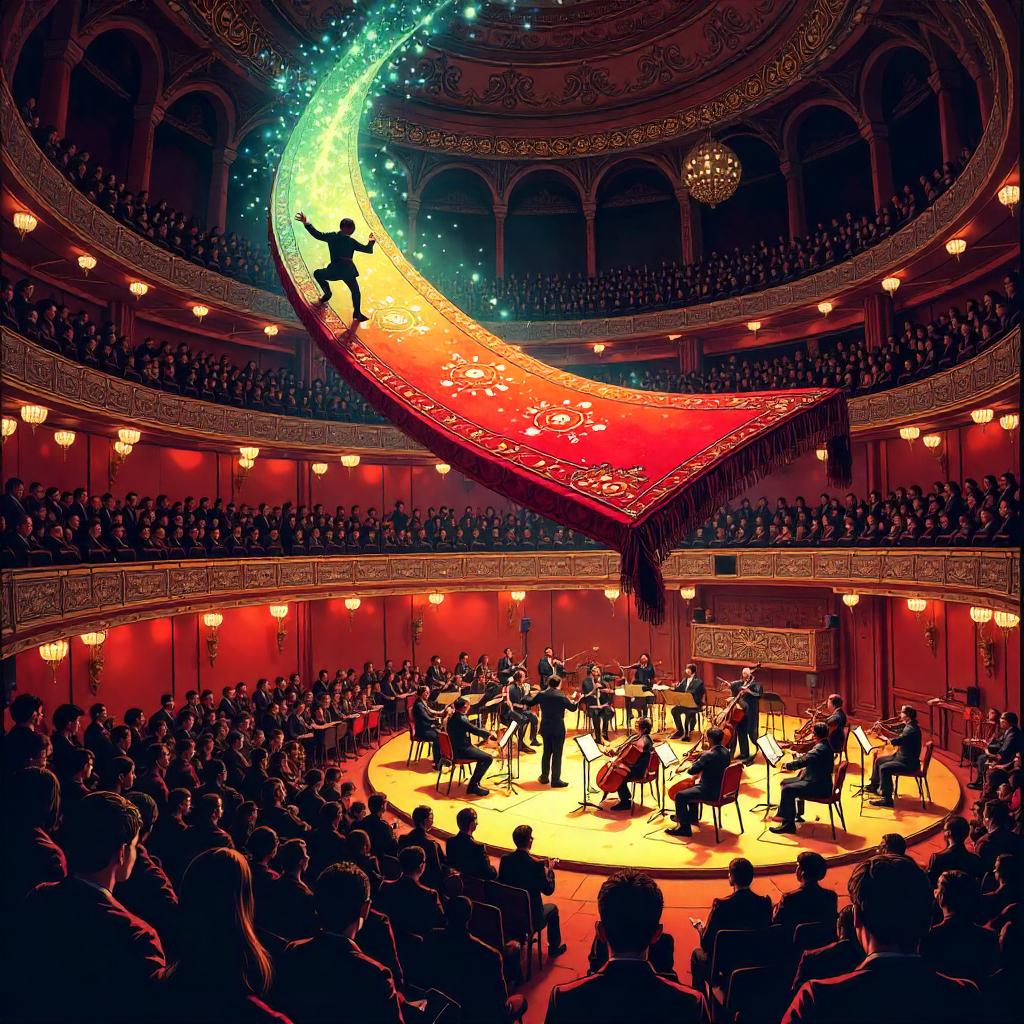 Comic Magic Carpet in a Concert Hall