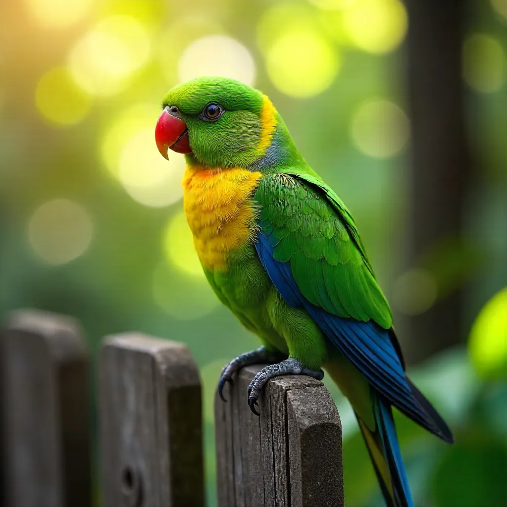 Vibrant Monk Parakeet on a Paraná Fence