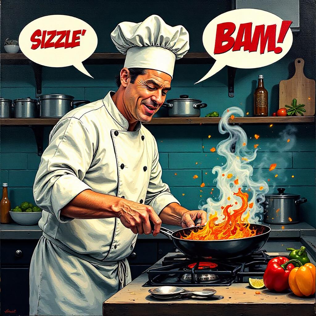 Comic Chef on Canvas: Bold Kitchen Battle