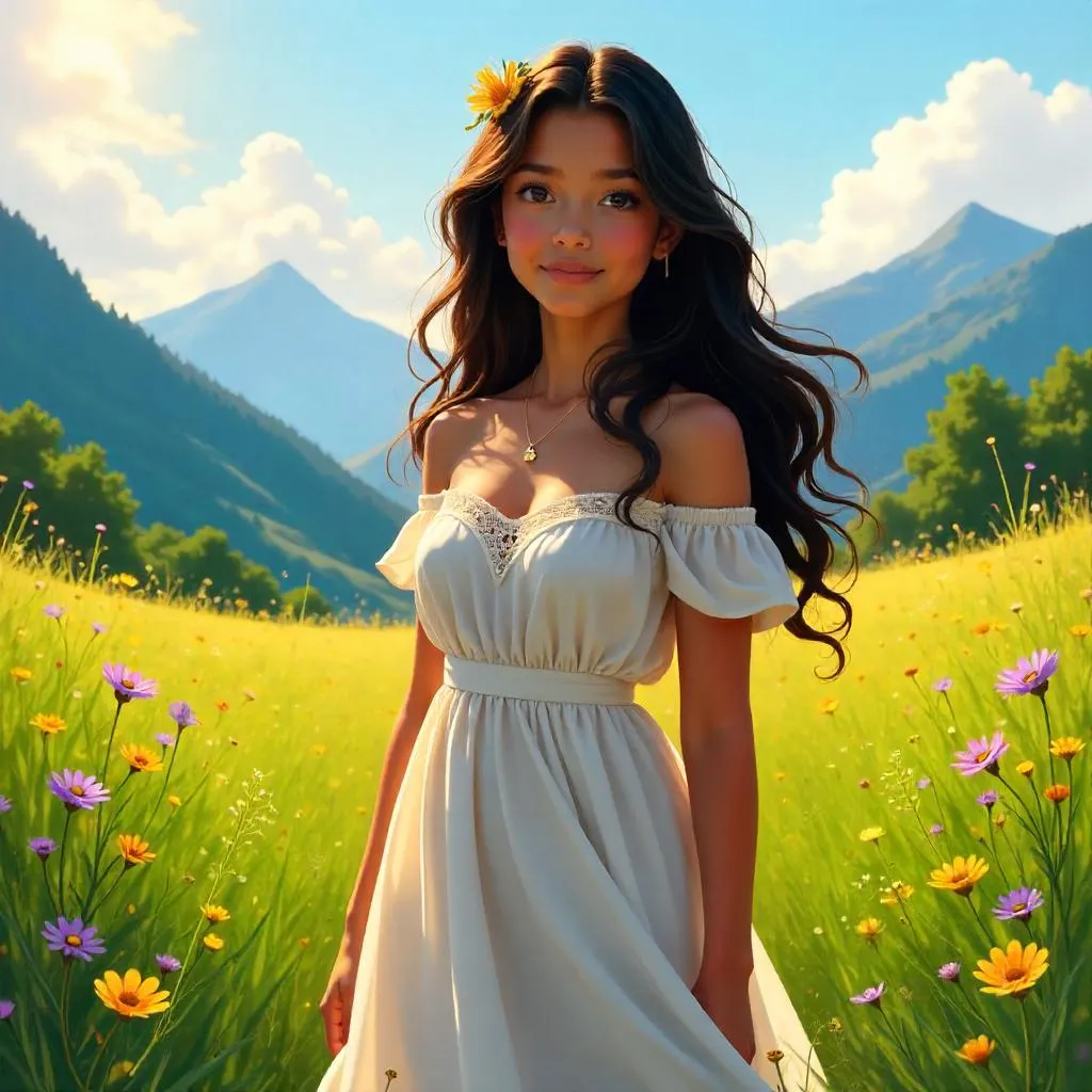 Latina Meadow Concept Art Portrait
