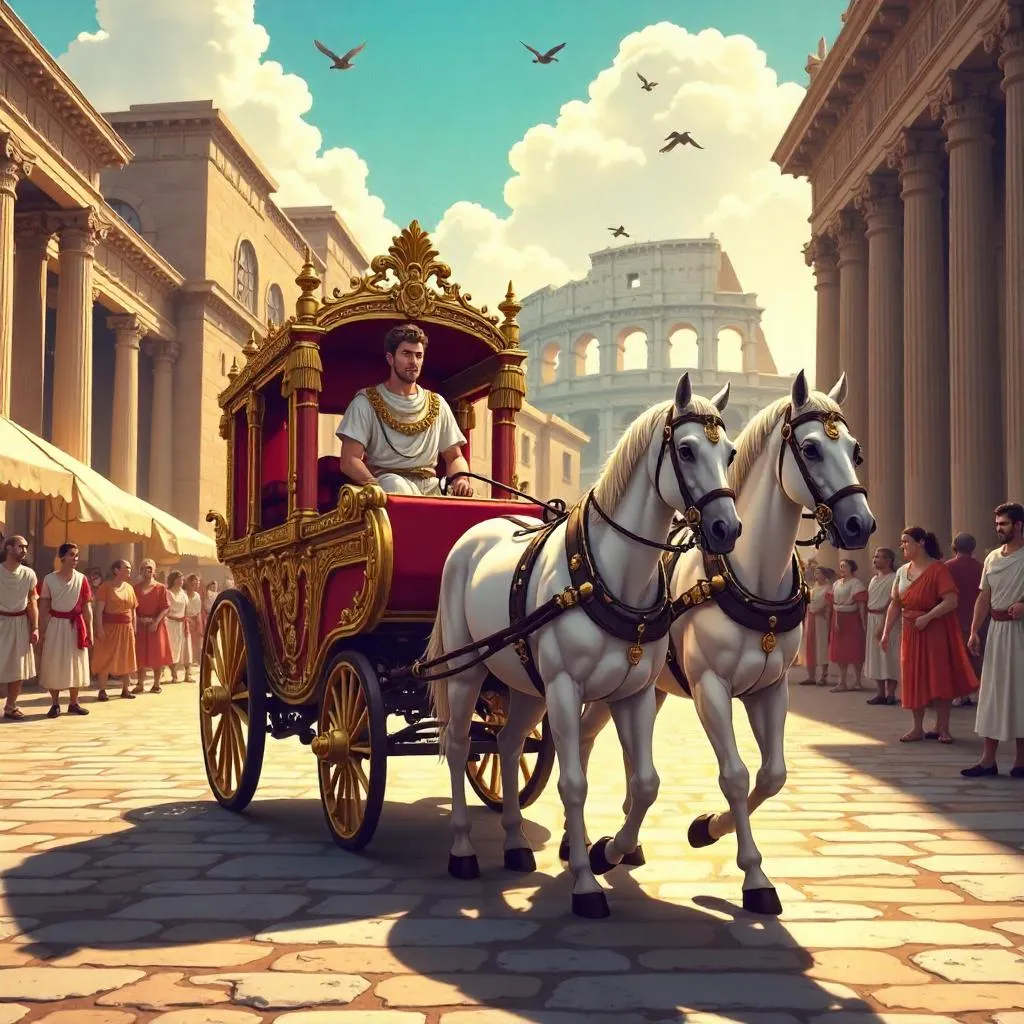 Anime Carriage Through Ancient Rome