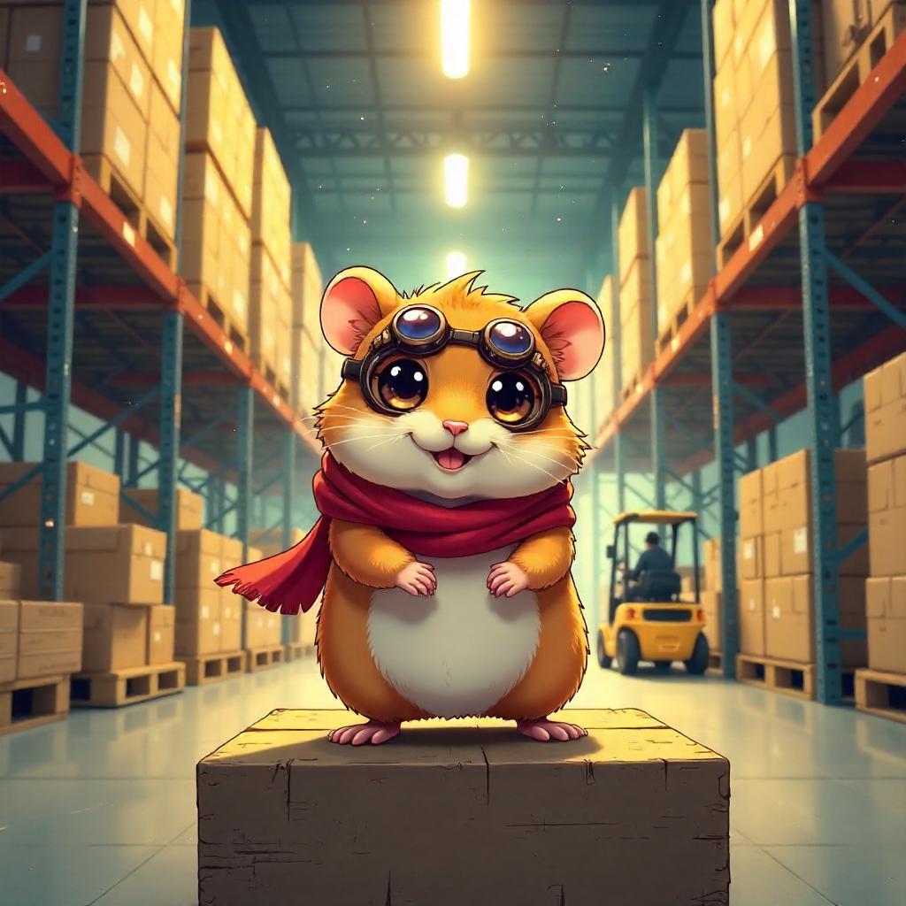 An Anime Hamster in a Busy Warehouse