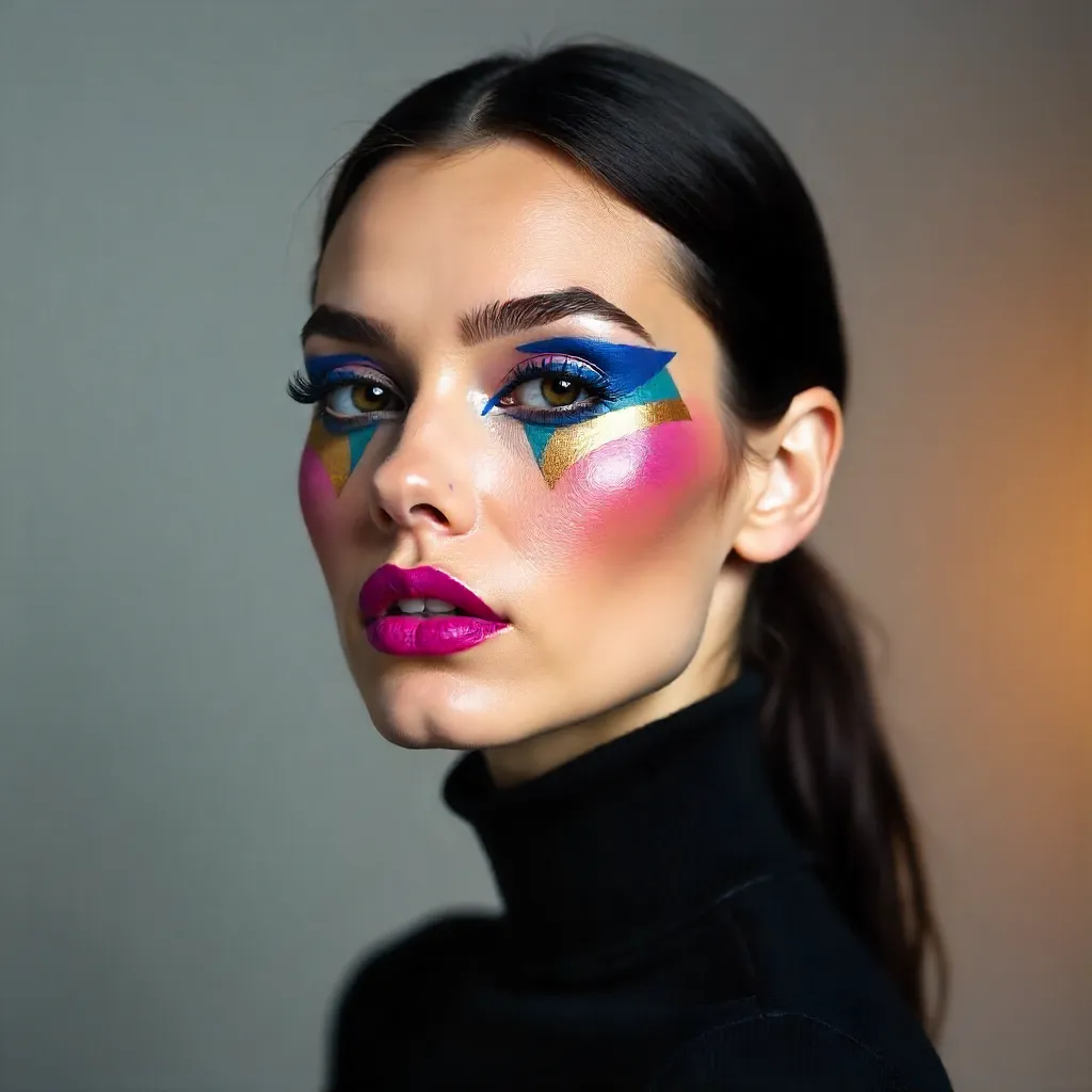 Studio Portrait: Abstract Makeup in Bold Colors