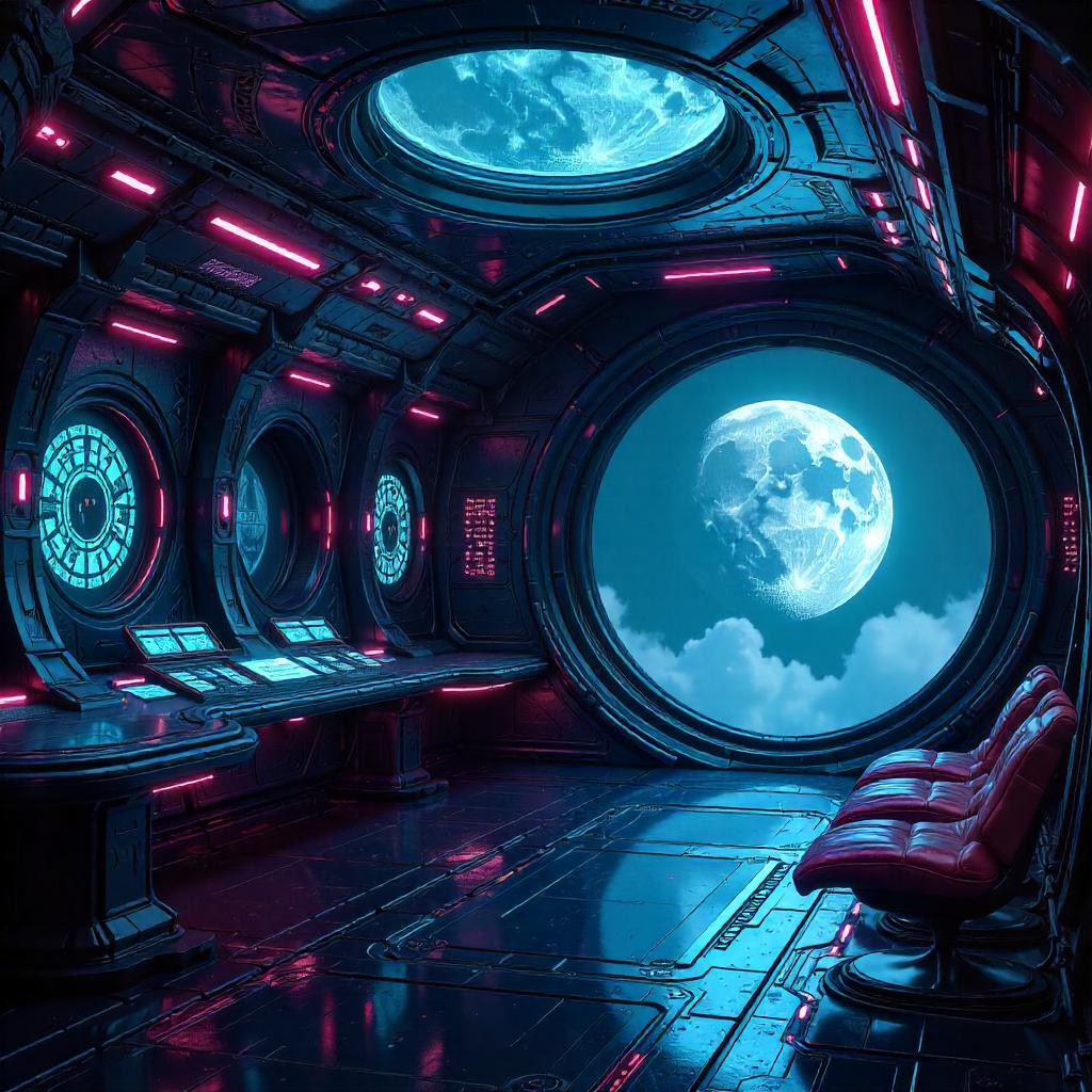 Moonlit Bridge: 3D Alien Ship Interior