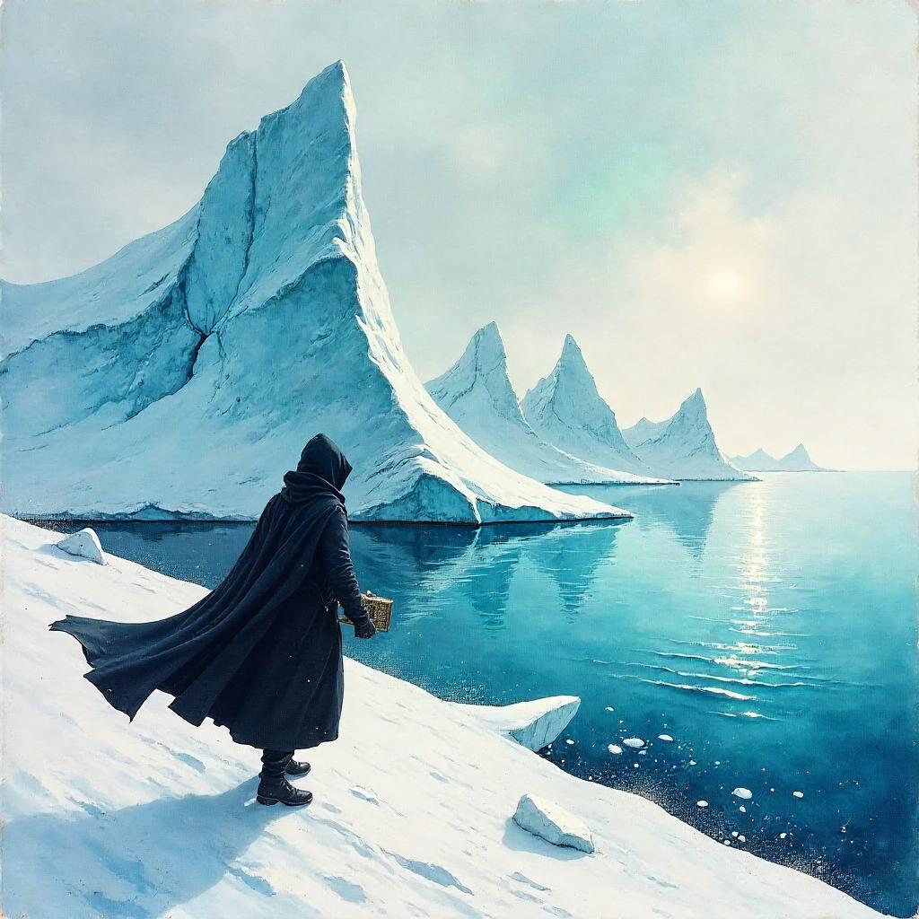 The Thief Among Icebergs: Watercolor Chase