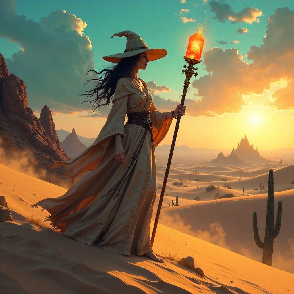 Desert Witch Concept Art Under Dune Sun