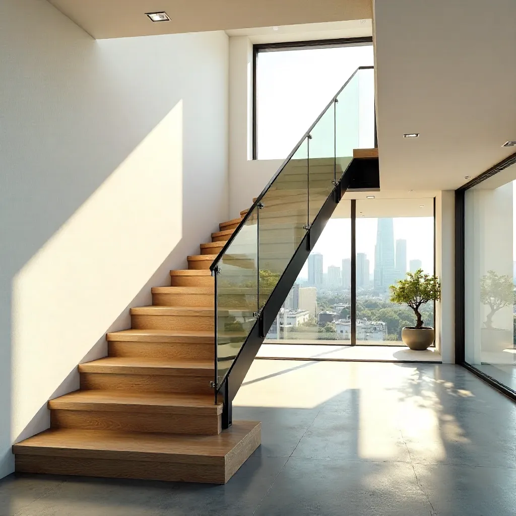 Sunlit Tokyo Minimalist Staircase Interior
