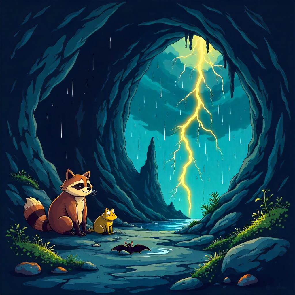 Thunderstorm in a Cartoon Cave