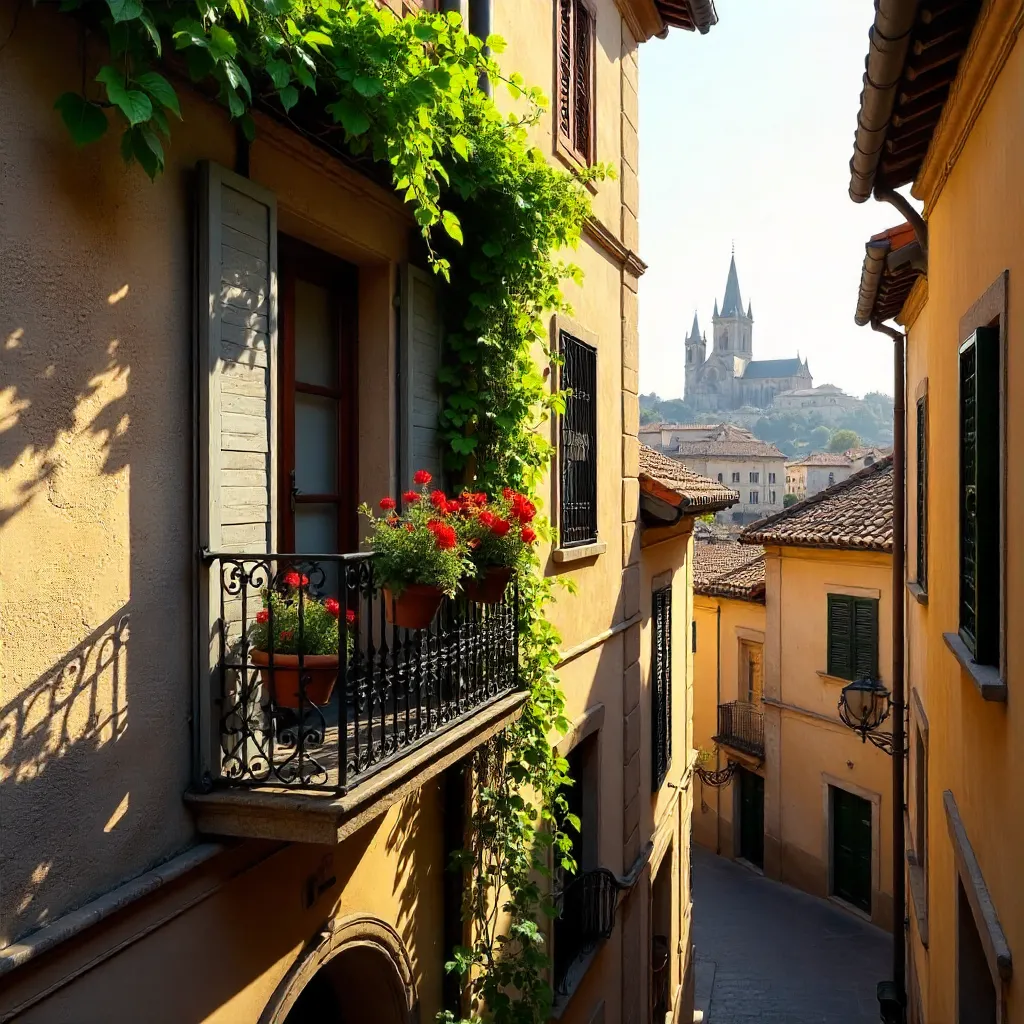 Charming Vine-Covered Balcony in Toledo