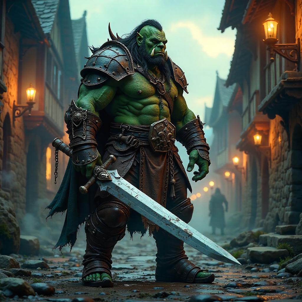 Orc Warrior in a Medieval Digital Fantasy