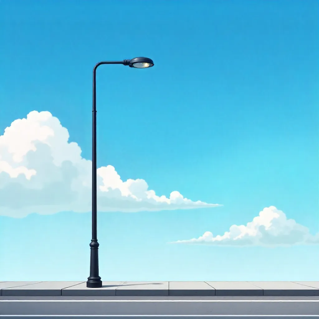Minimalist Street Lamp Under a Bright Sky