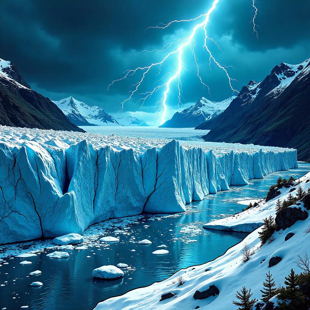 Lightning on the Glacier: A Bold Comic Splash