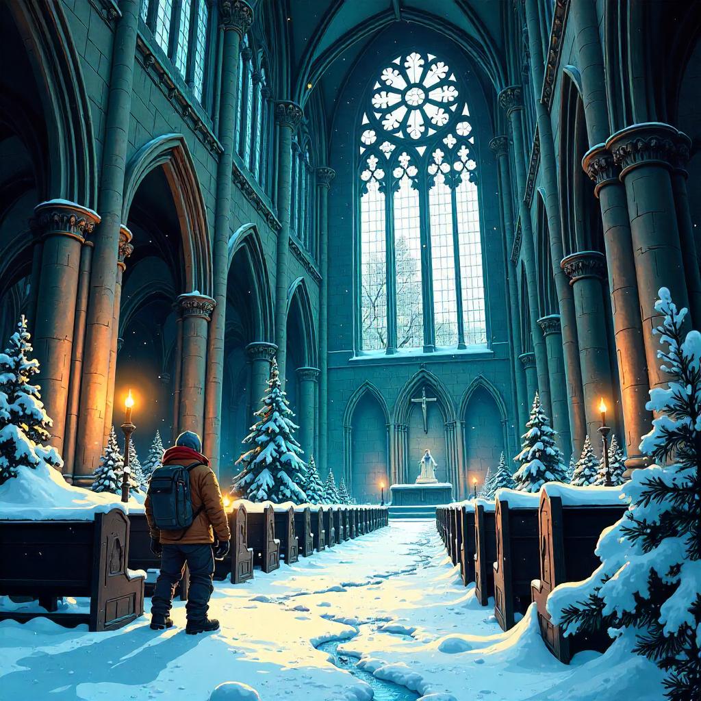 Tundra Cathedral: A Comic Book Scene