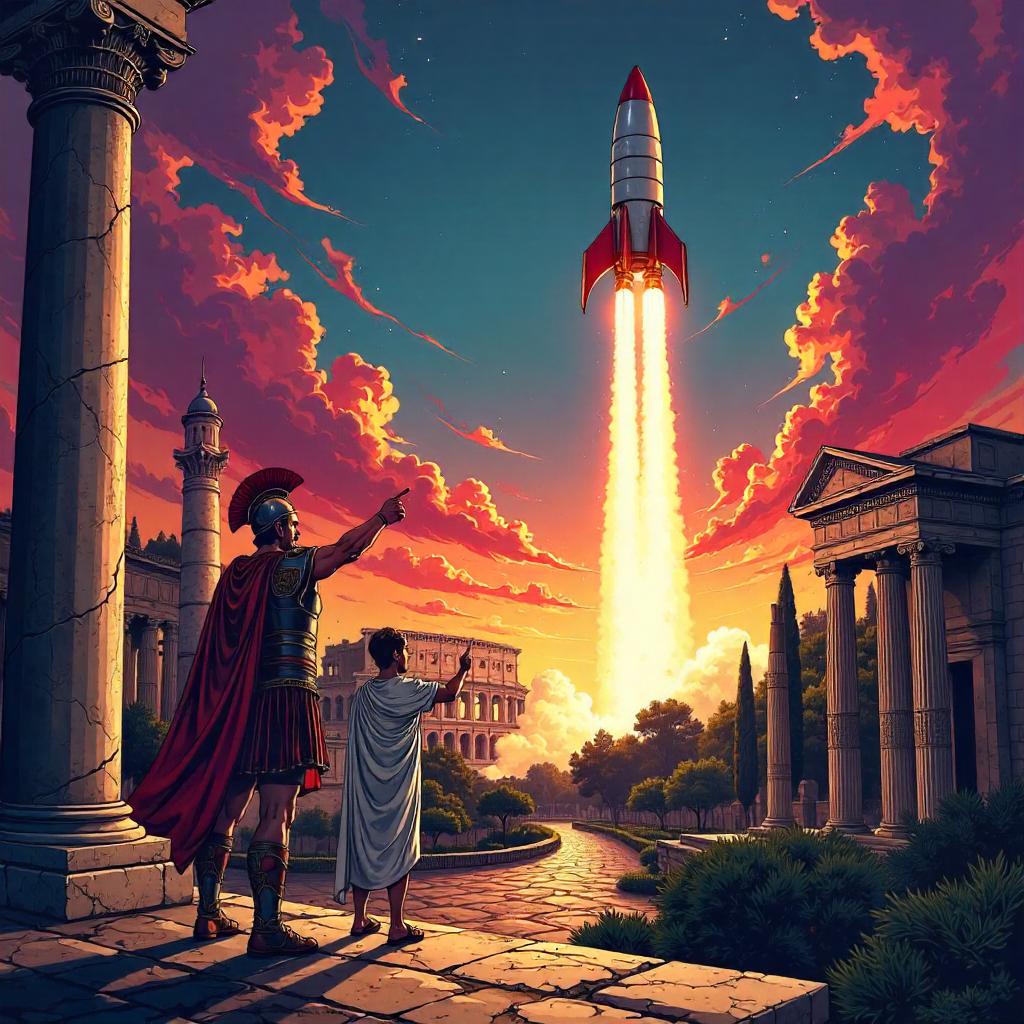 Rocket Rising Over Ancient Rome: Comic Book Epic