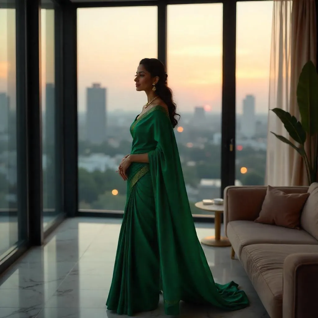 Elegant Indian Woman in a Penthouse Portrait
