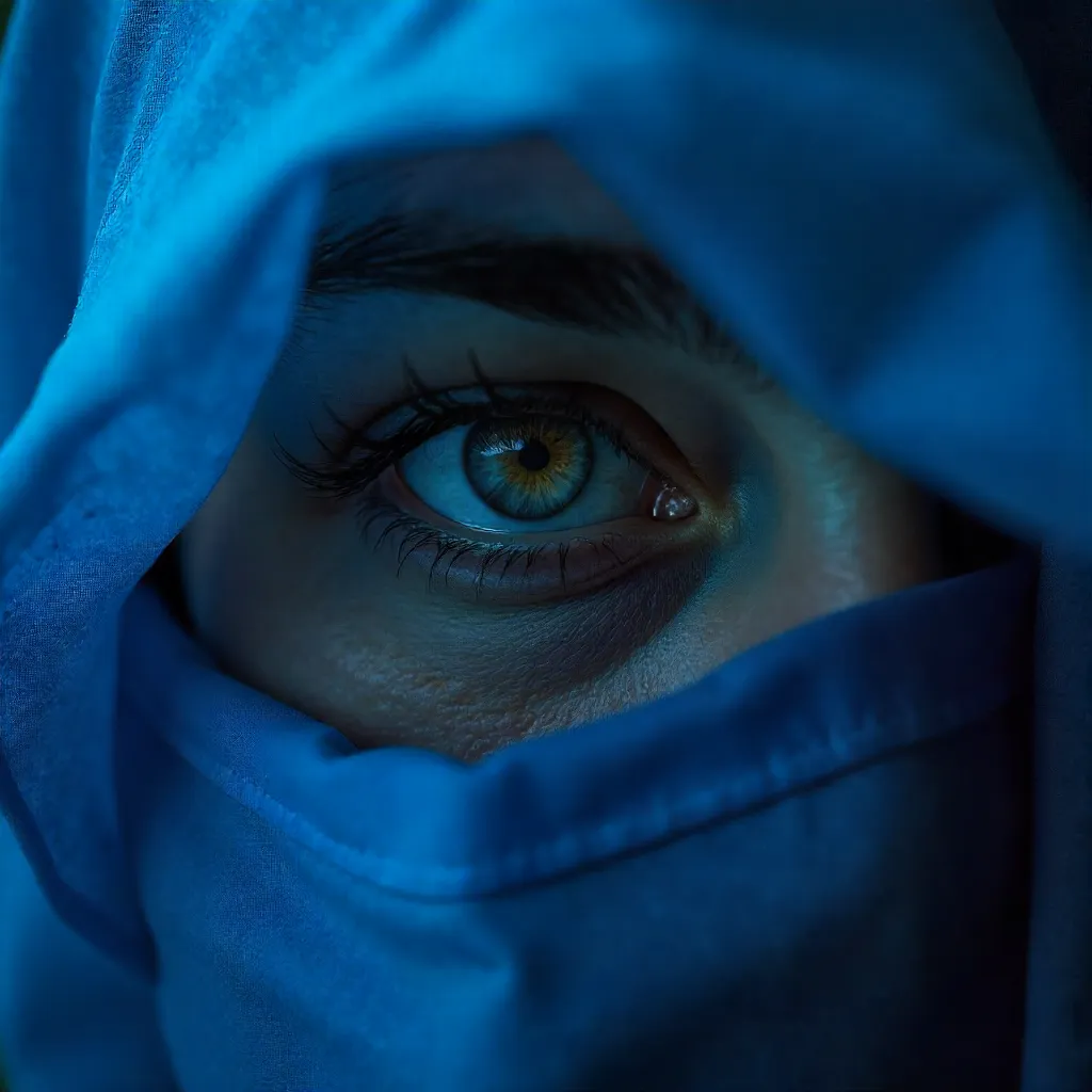Blue Veil Eye: A Mysterious Close-Up