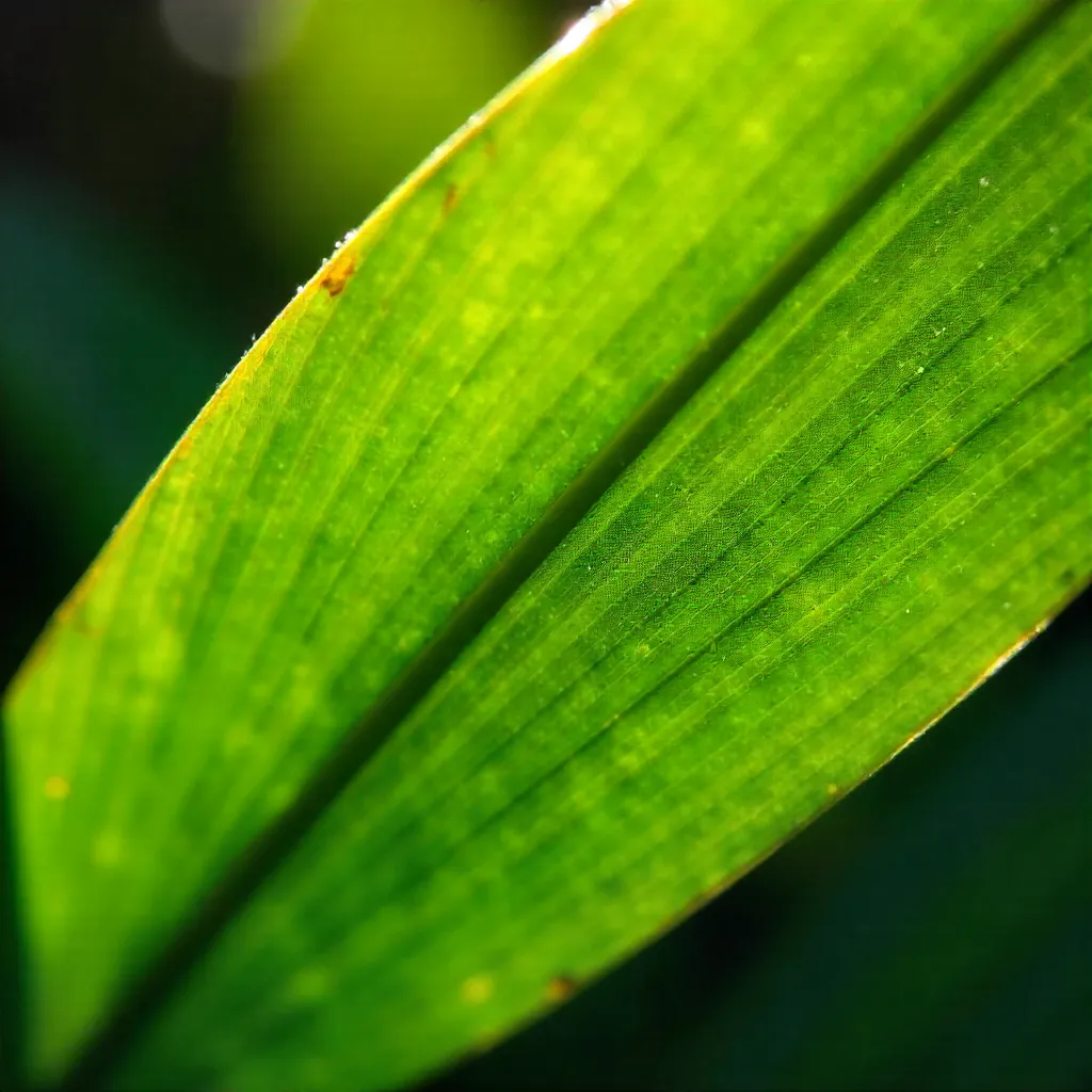 Macro Close-Up: Sunlit Palm Leaf Texture