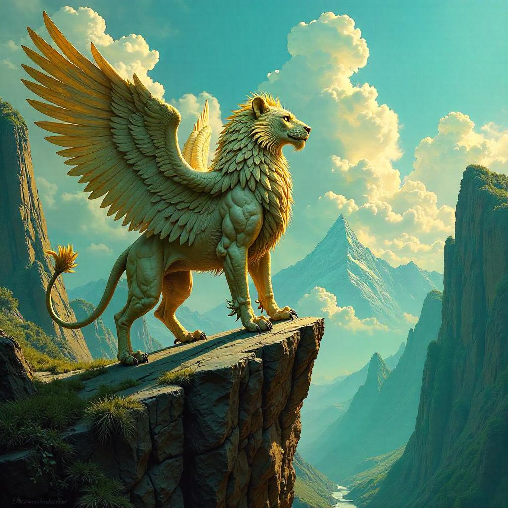Griffin in a Mirror-Dimension, Oil Painting