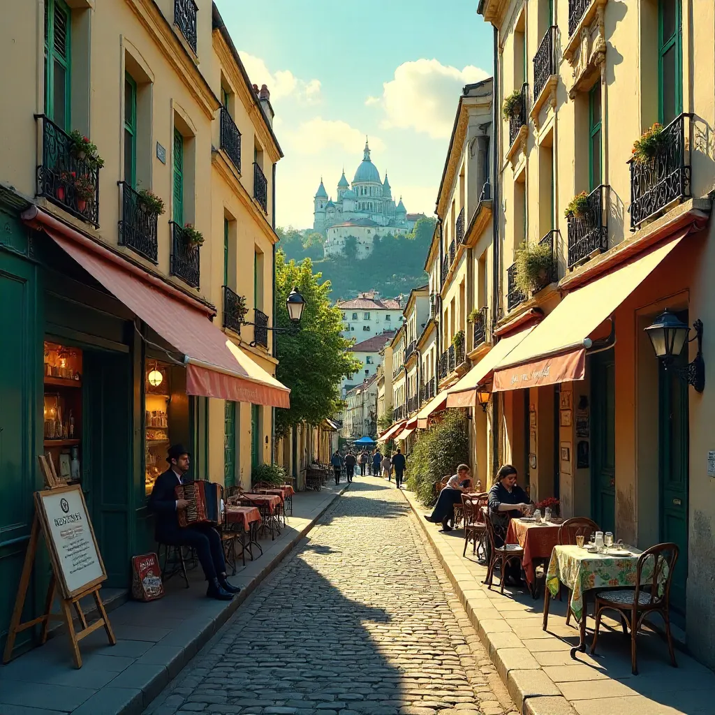 Montmartre Street Scene: Classic Architecture & Life
