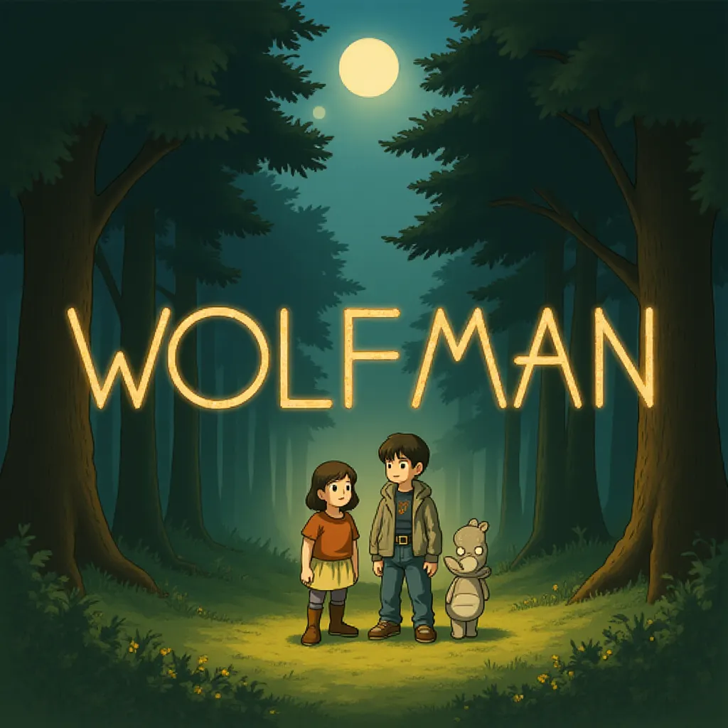 Matilda Firth and Julia Garner in Wolf Man (2025) - Ghibli style