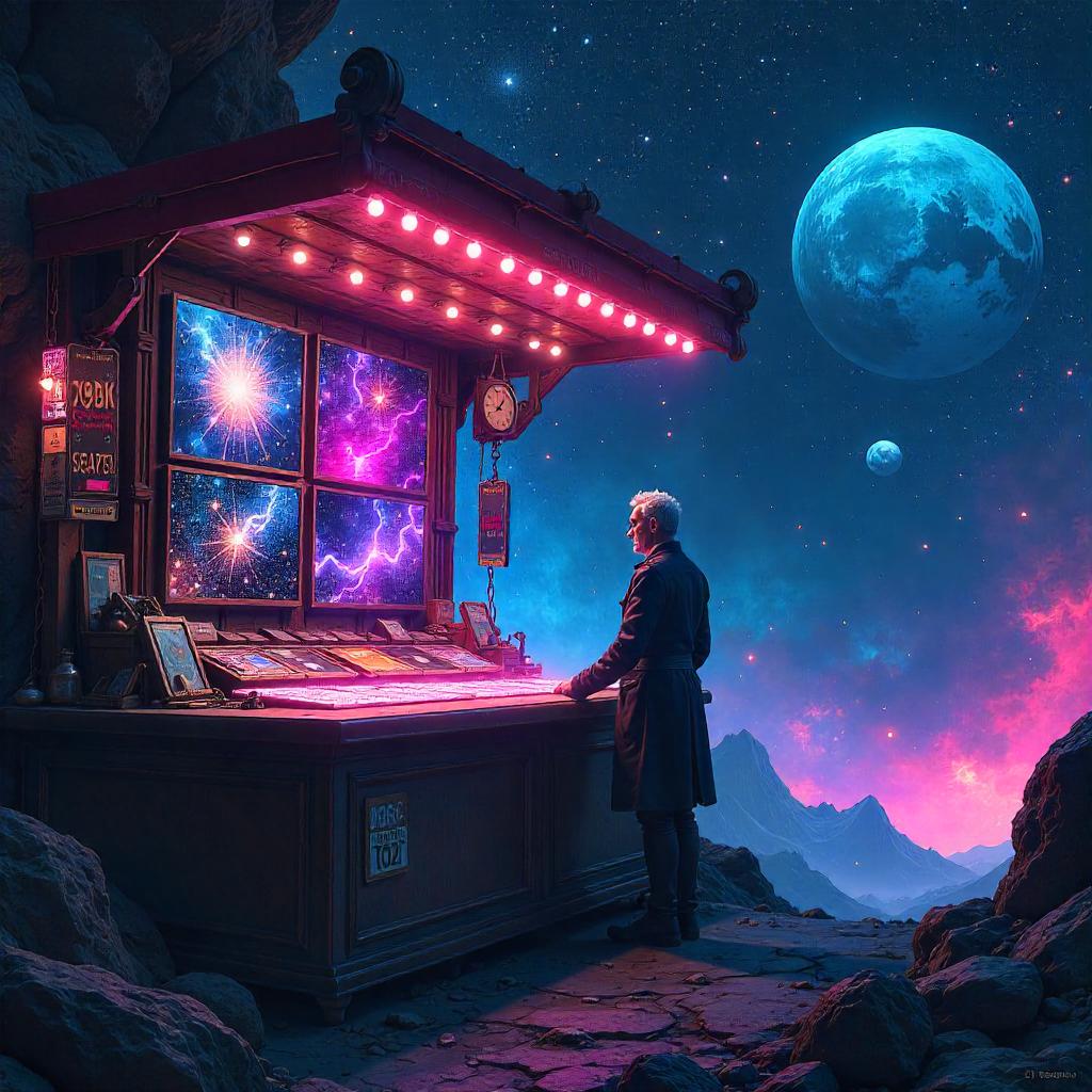 Stellar Merchant of Digital Art Among Stars