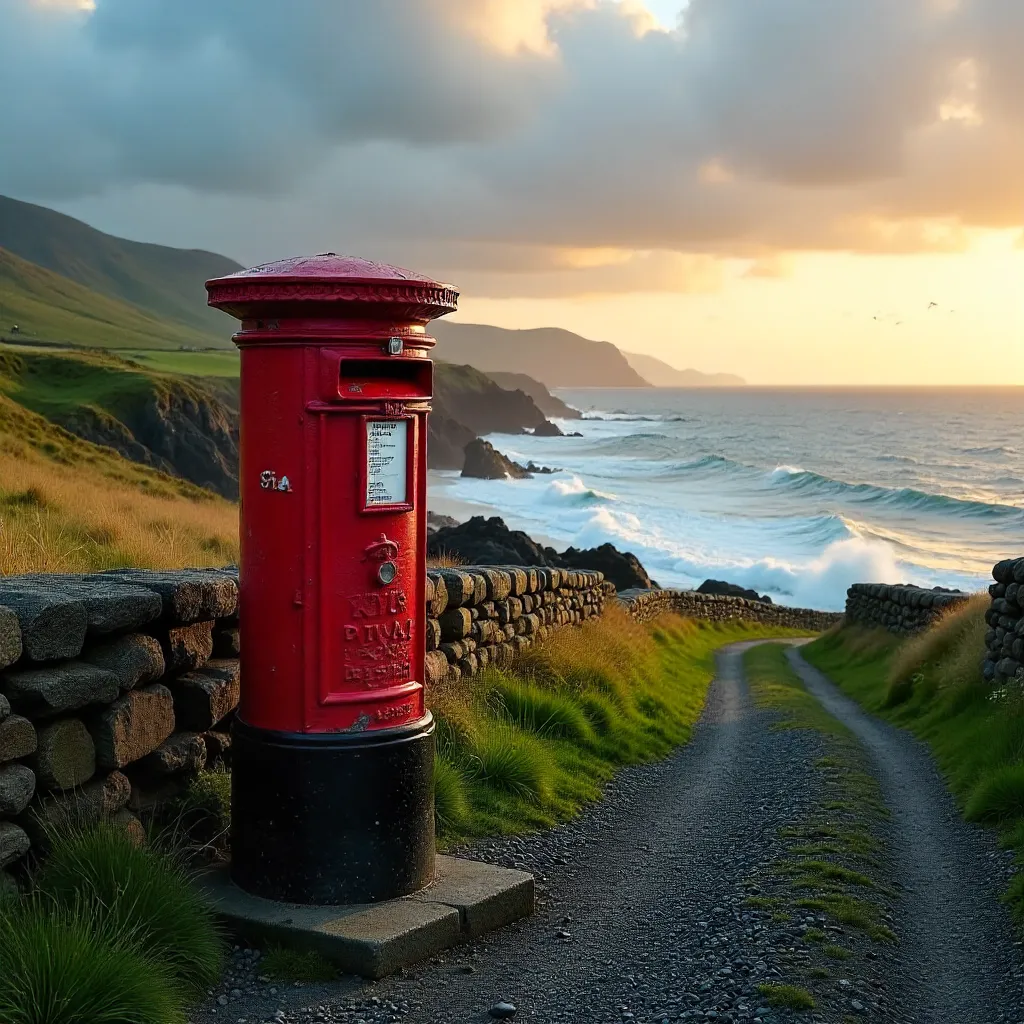Red Post Box by Avoch Coastline, Scotland