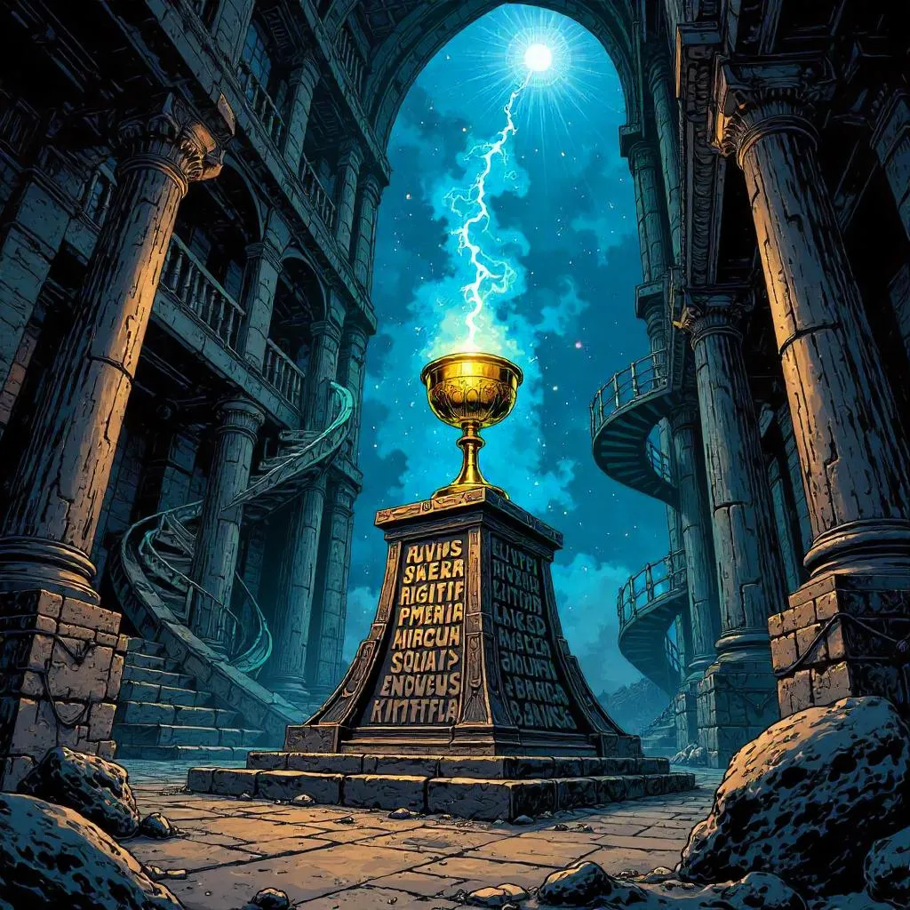 Golden Chalice in a Wizard Tower – Comic Splash