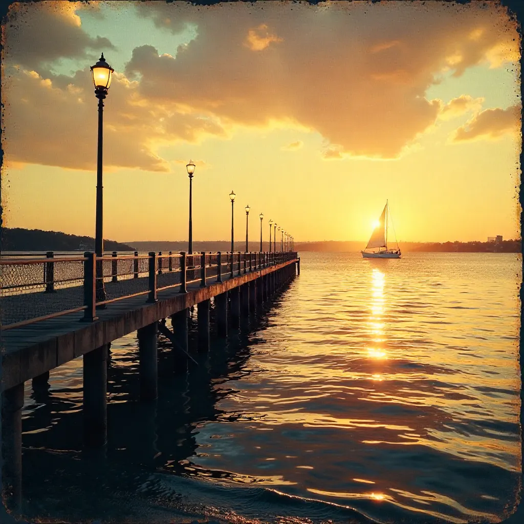 Golden Hour at Geelong Pier: Nostalgic View