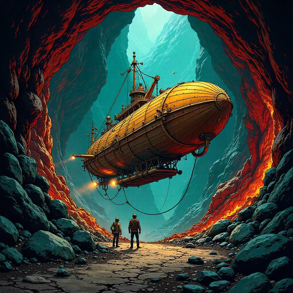 Airship Assault in the Mine — Comic Book Style