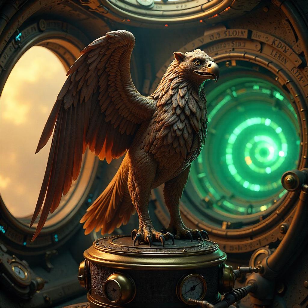Griffin in a Steampunk Time Machine
