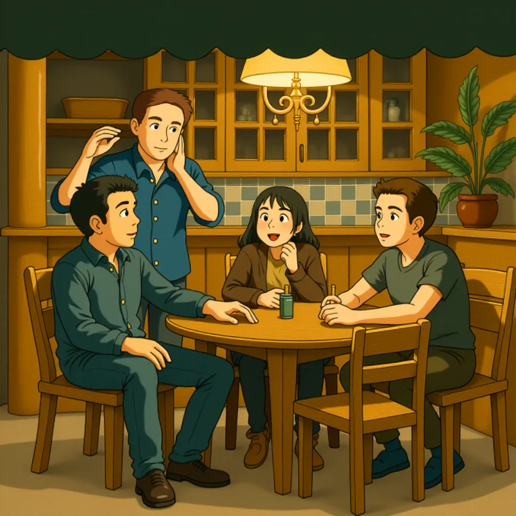 John Cusack, Clark Duke, Craig Robinson, and Rob Corddry in Hot Tub Time Machine (2010) - Anime style