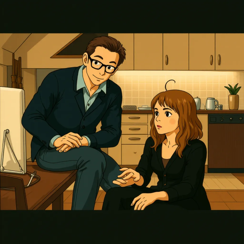 Robin Wright and Daniel Craig in The Girl with the Dragon Tattoo (2011) - Anime style