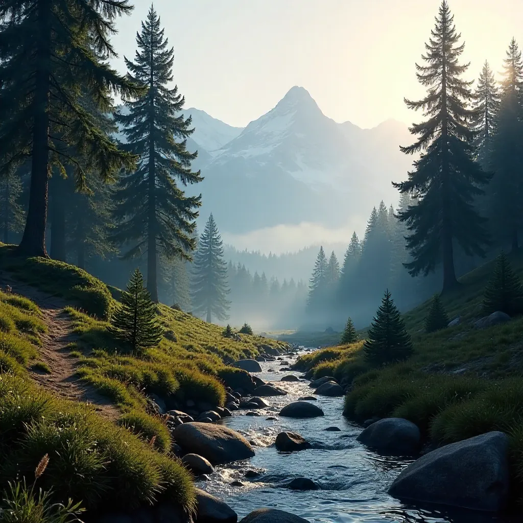 Mist-Kissed Pines in Glarus Süd Mountains