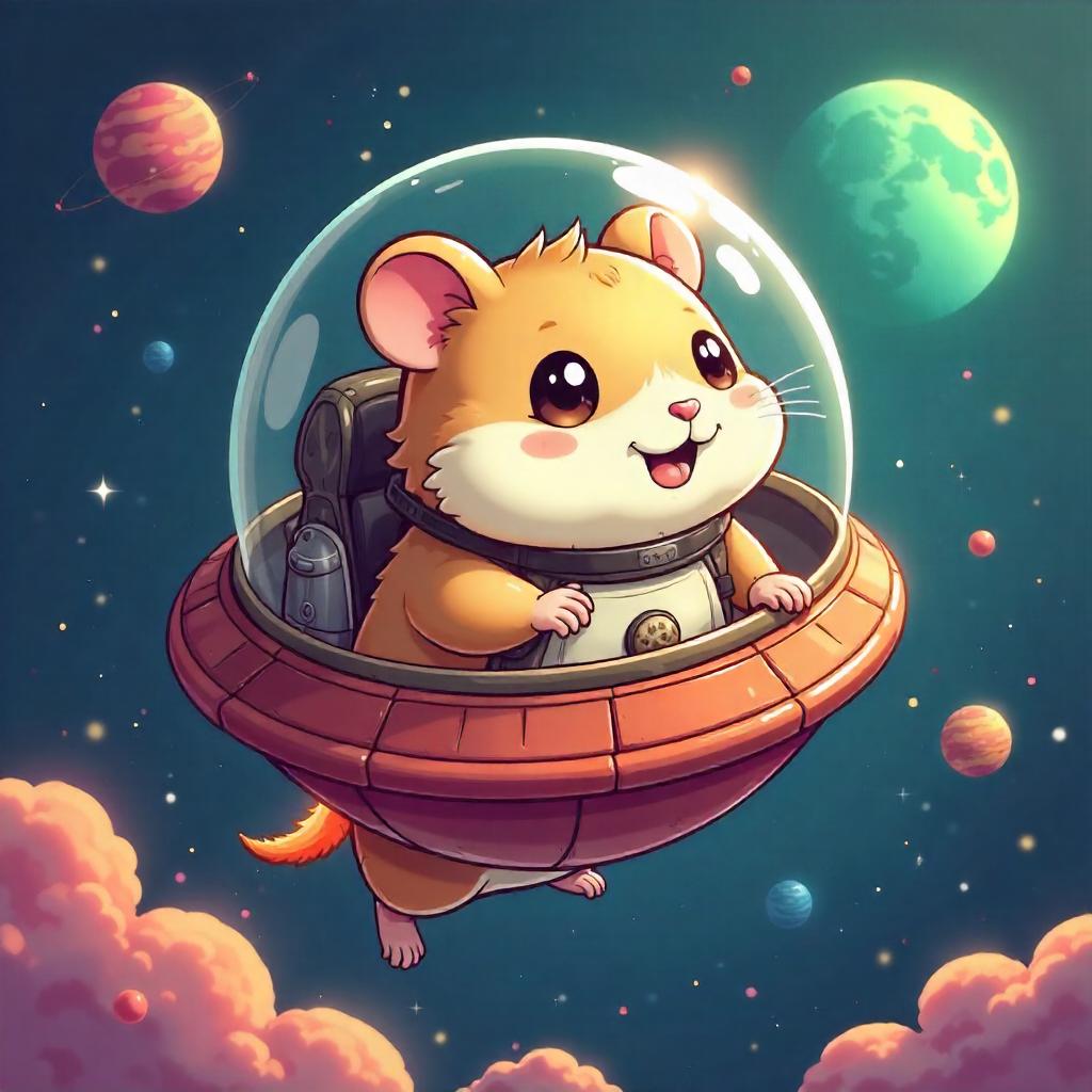 Zero-Gravity Hamster in Cartoon Space