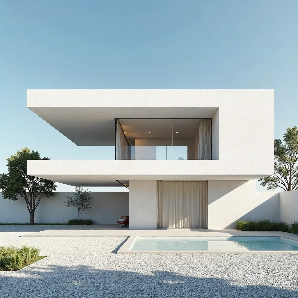 Elegant Minimalist Architecture Under a Clear Sky