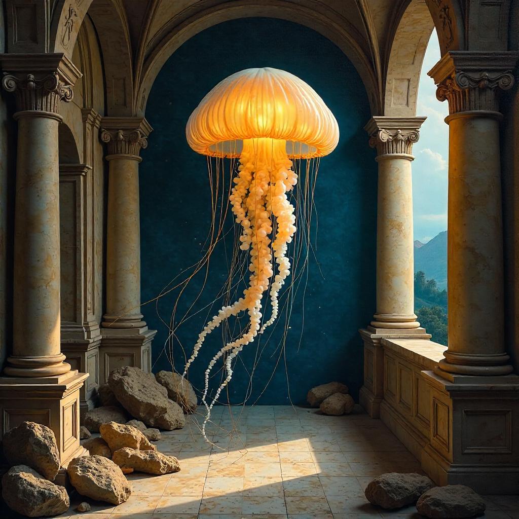 Jellyfish in a Renaissance Italian Oil Painting