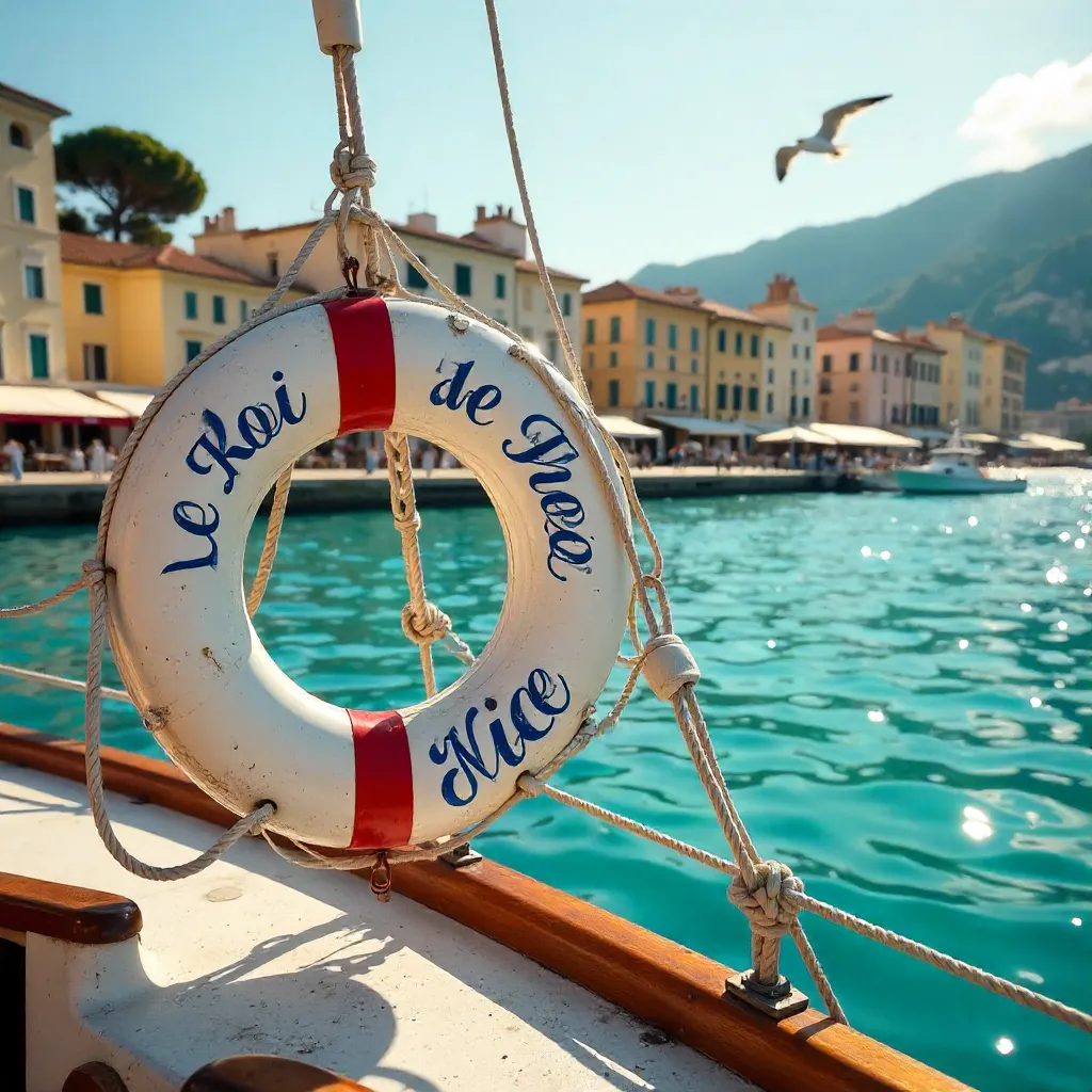 Lifebuoy on a Nice Harbor Boat in France