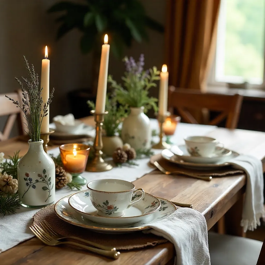 Rustic Floral Table Setting for Intimate Gatherings