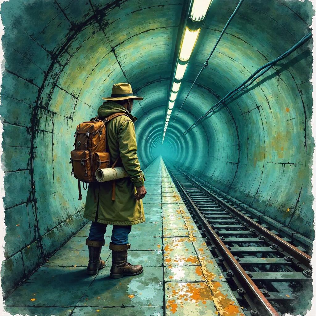 Subterranean Explorer in Watercolor