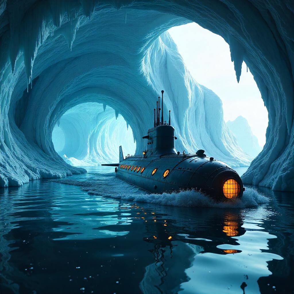 Photorealistic Submarine in an Ice Cave