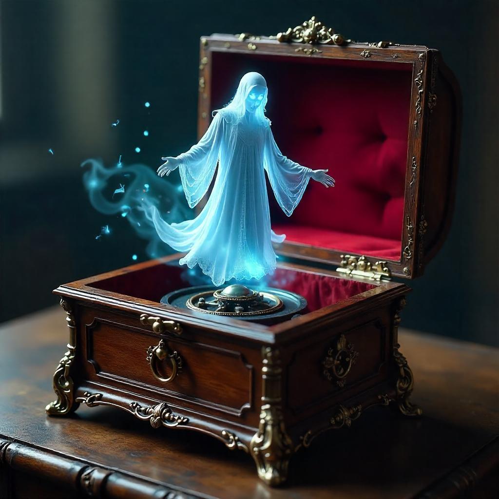 Wraith Inside an Ornate Music Box (3D Render)