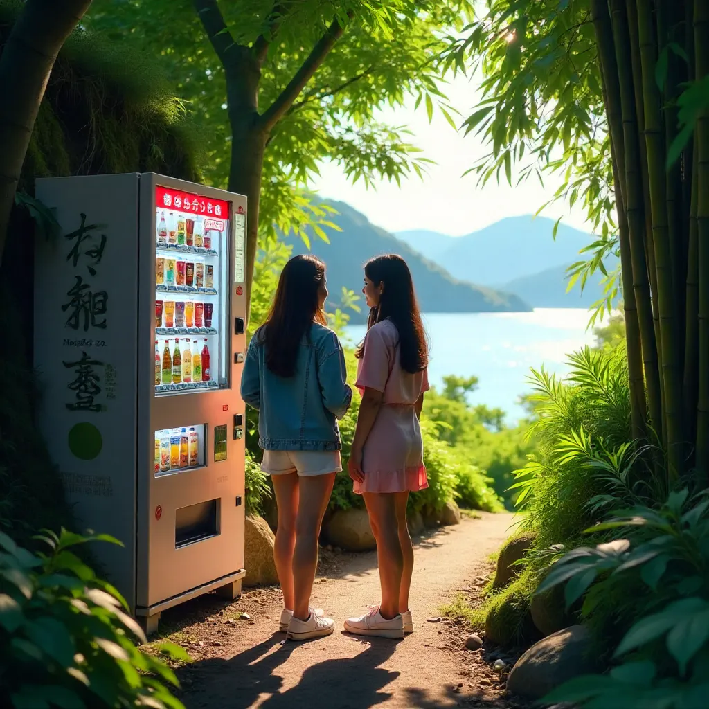 Verdant Vending Moment in Numazu, Japan