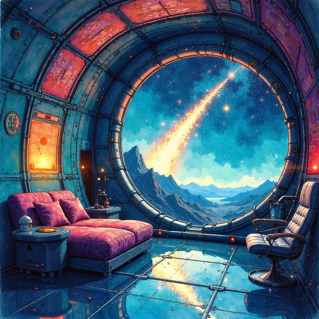 Comet in an Alien Ship: Watercolor Vision