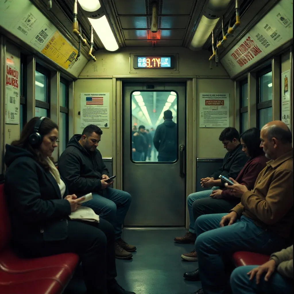 View Through an Emergency Exit in a NYC Subway