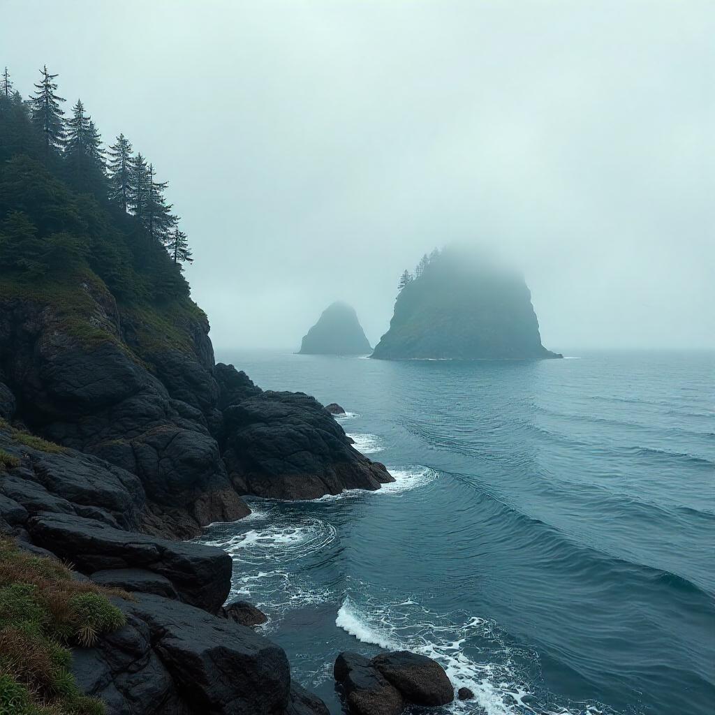 Photorealistic Archipelago in Dense Fog