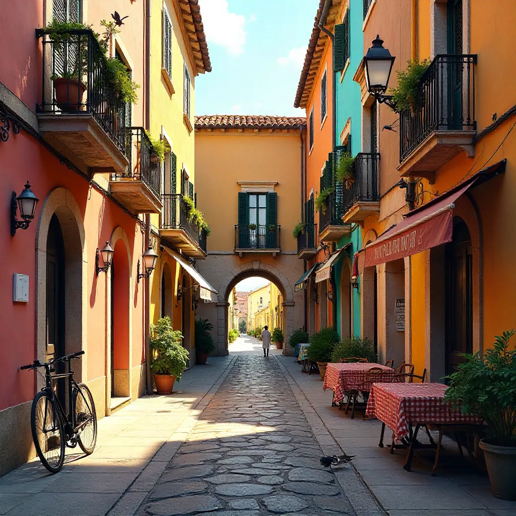 Pastel Alleys of a Historic European City