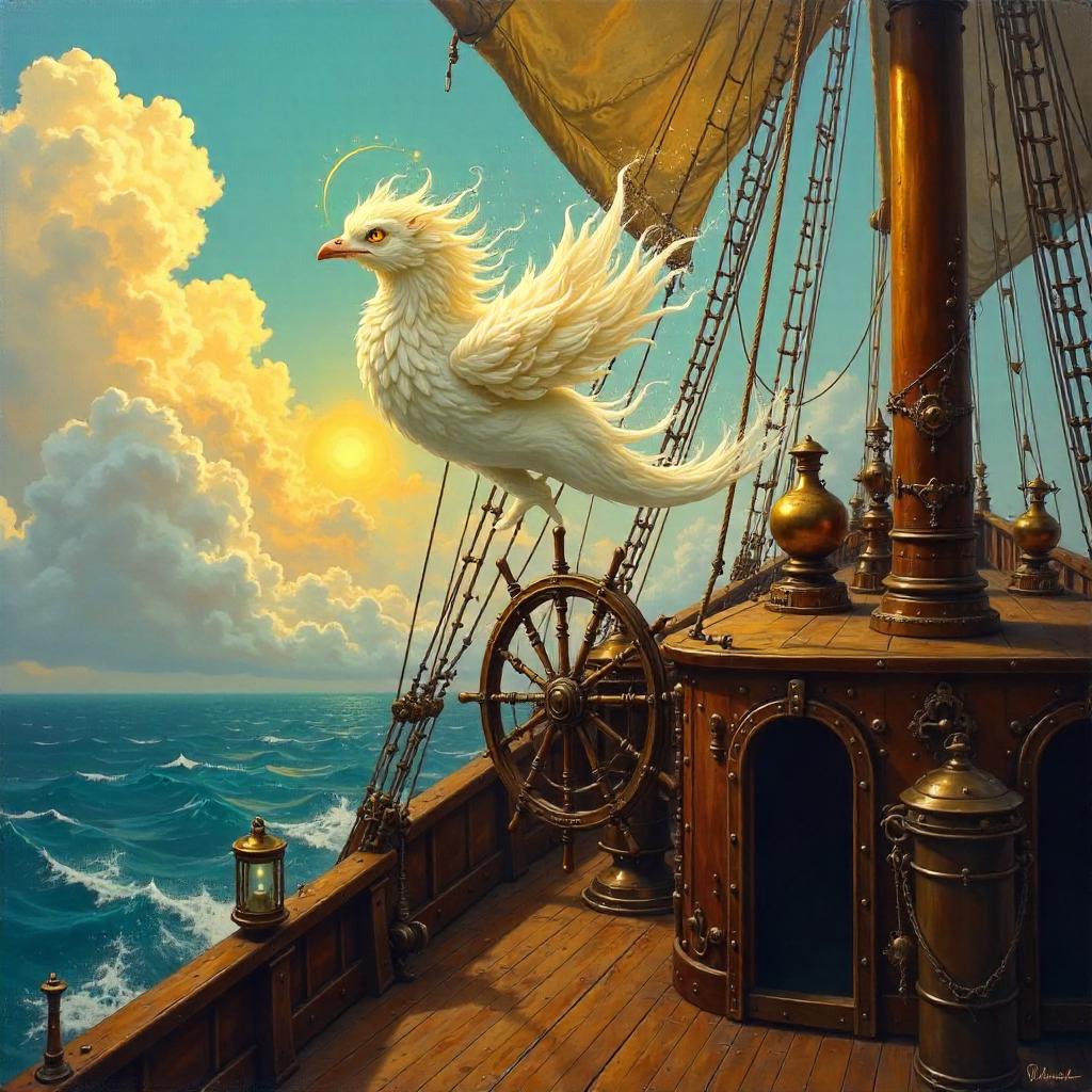 The Elemental of Air Aboard an Ornate Airship